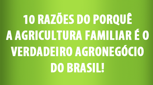 10 razões do porquê a Agricultura Familiar é o verdadeiro Agronegócio do Brasil!