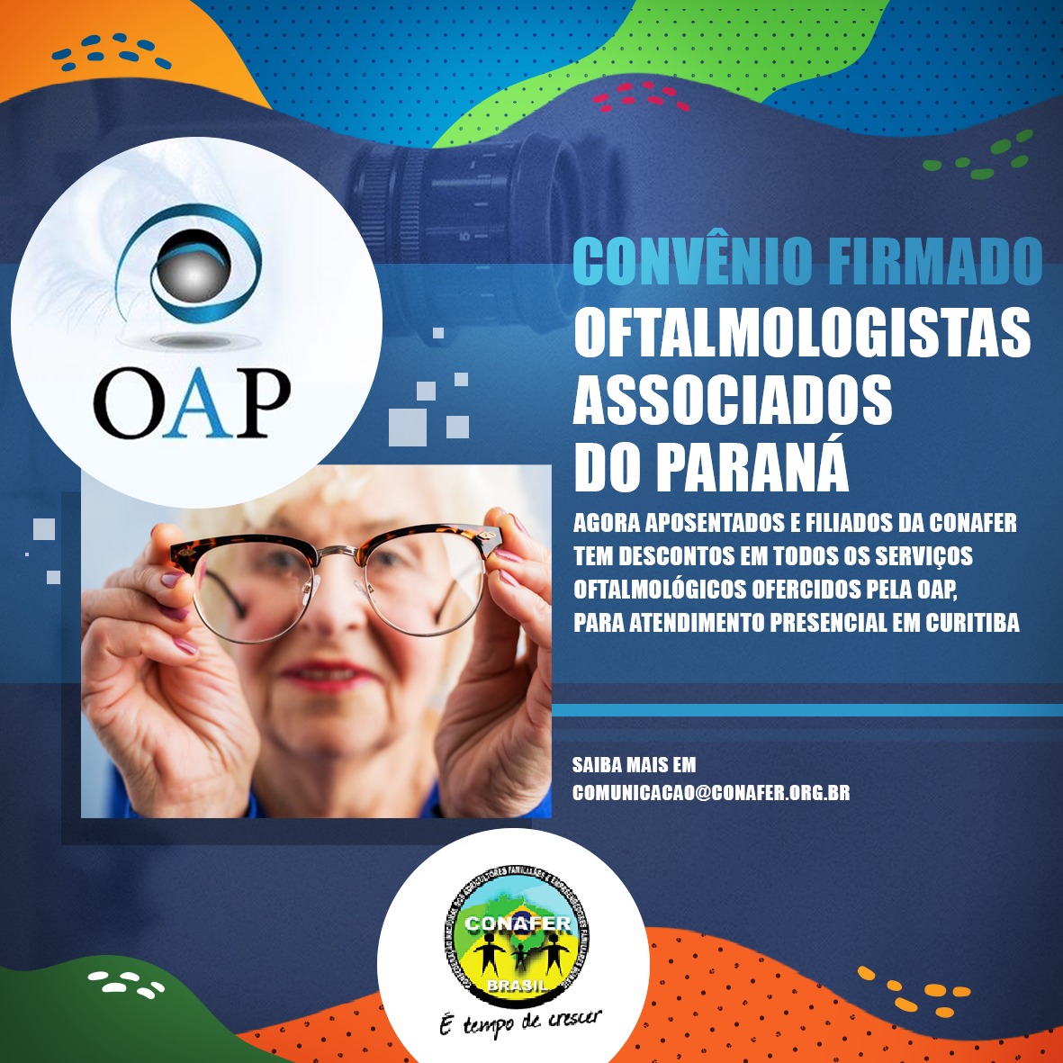 Por mais benefícios aos aposentados, CONAFER fecha parceria com oftalmologistas associados do Paraná