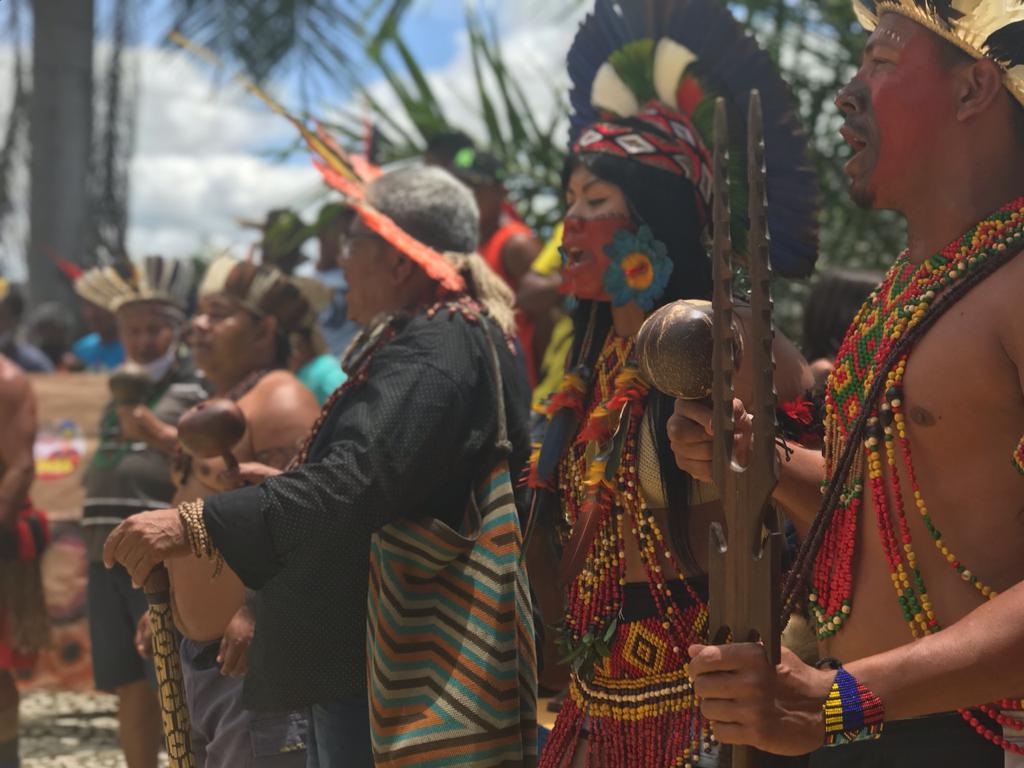 Contra o marco temporal, indígenas realizam ato em Pau Brasil-BA