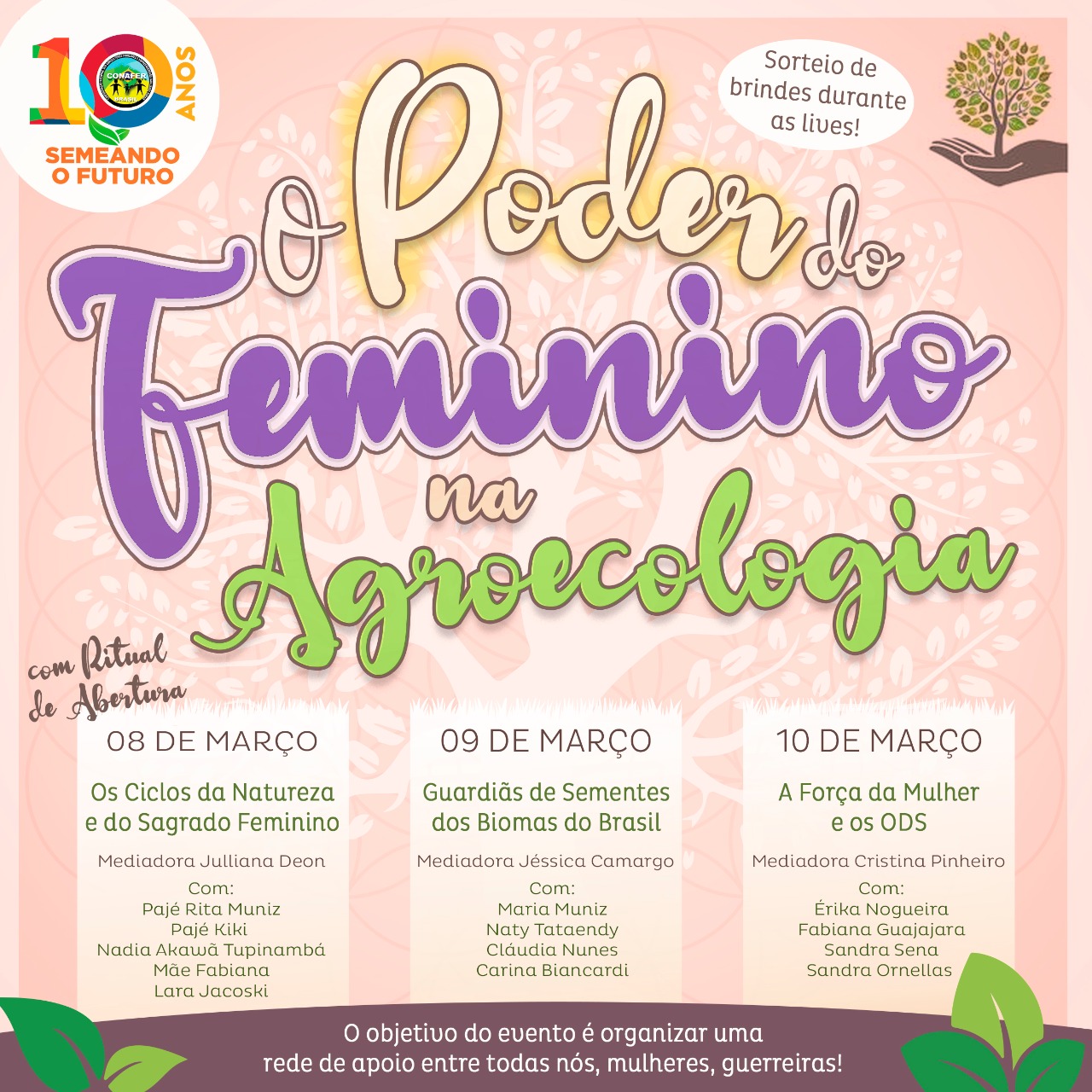 CONAFER realizará o webinário “O poder do feminino na agroecologia” para celebrar o mês da mulher