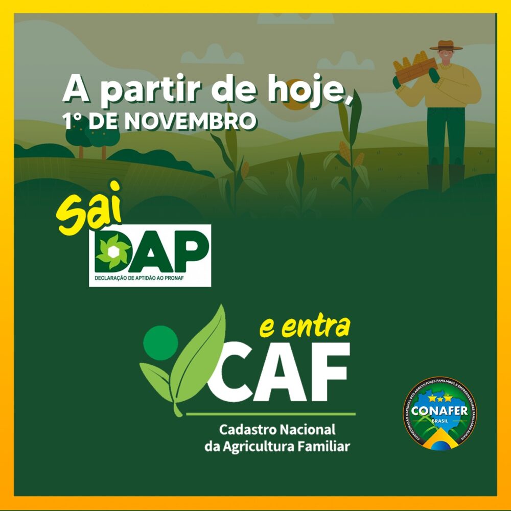 SISTEMA CAF: inscrição no Cadastro da Agricultura Familiar começa hoje, 1º de novembro