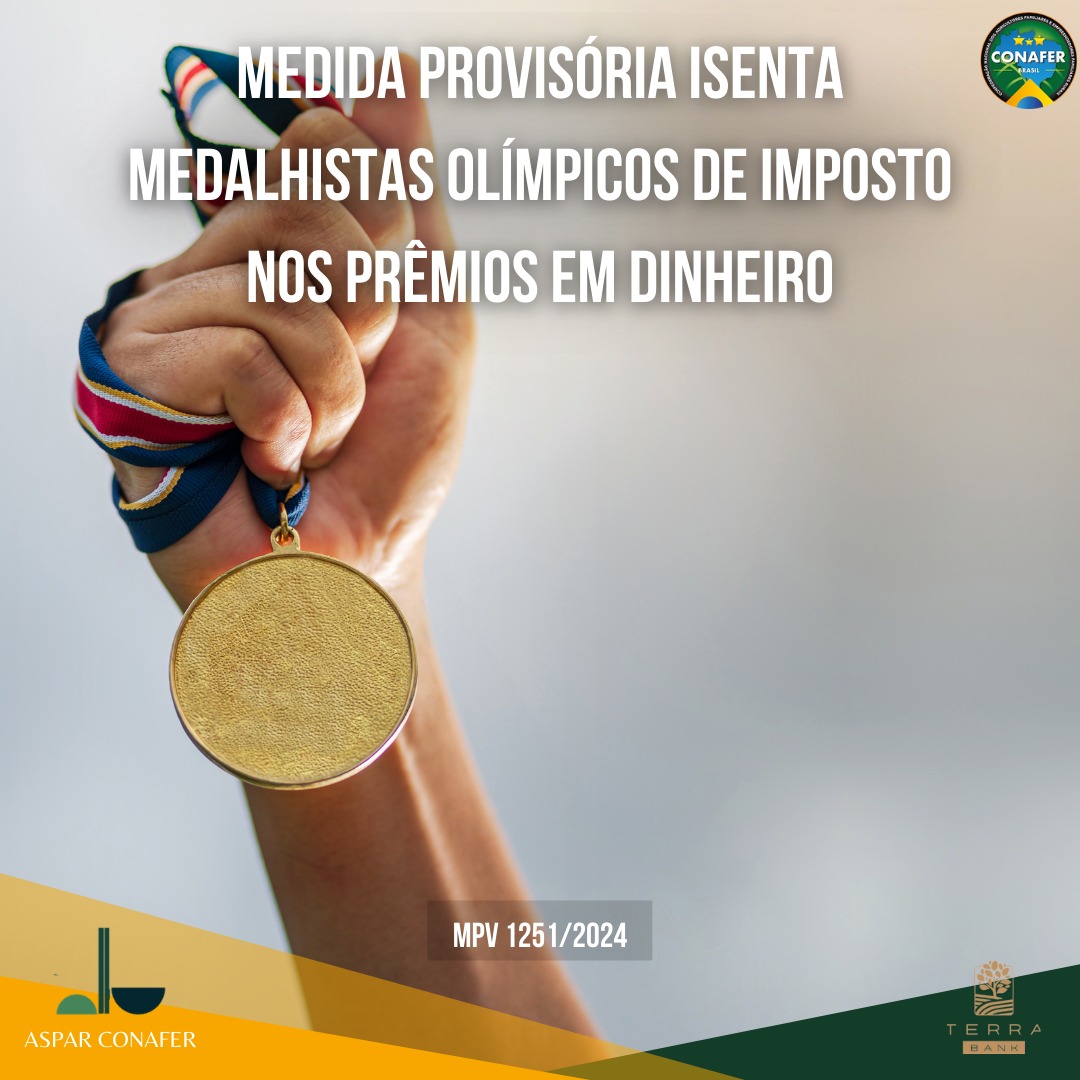 08/08/2024 – Medida Provisória isenta medalhistas olímpicos de imposto nos prêmios em dinheiro