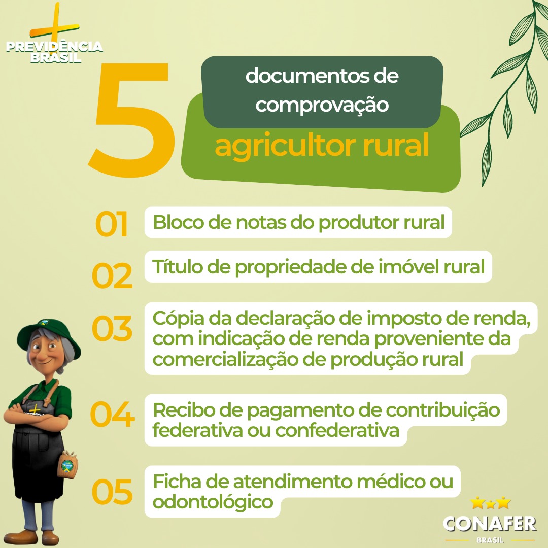 5 documentos de comprovação de atividade Rural